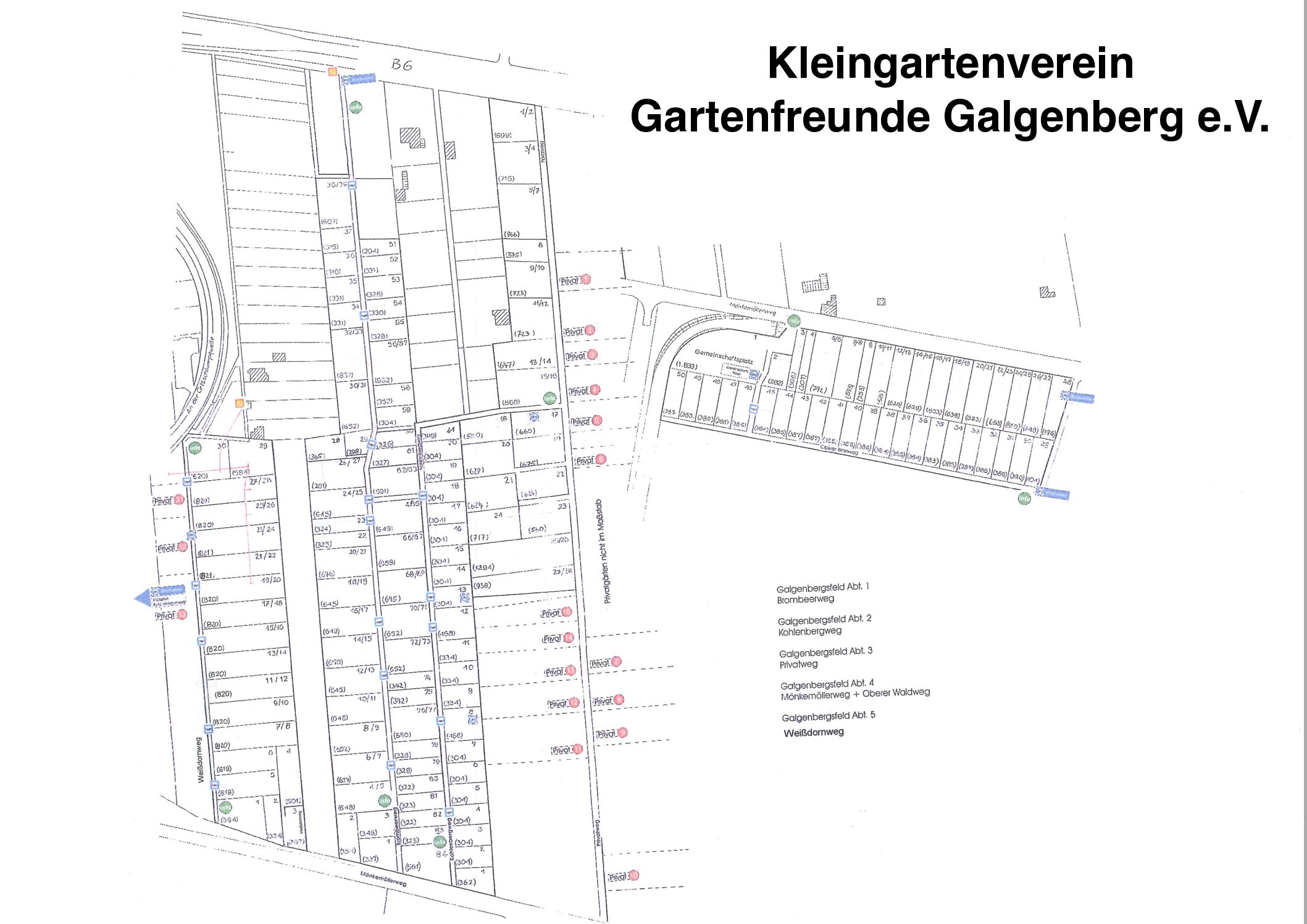 Lageplan der Gartenanlage